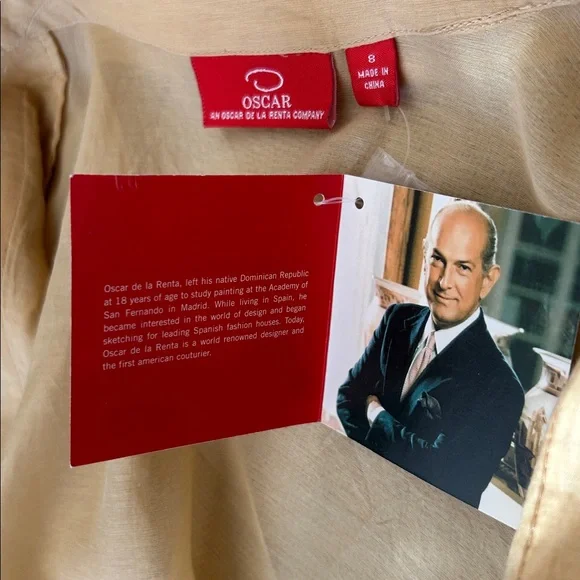 Oscar de la Renta Sheer Cotton/Silk Romantic Pintuck Ruffle Blouse, NWT - Picture 7 of 9